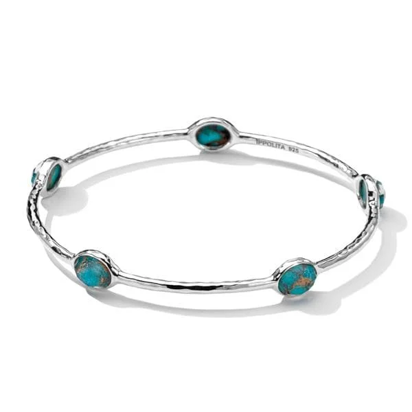 Elegant ladies bracelets with diamonds-IPPOLITA Rock Candy Bronze Turquoise Bangle