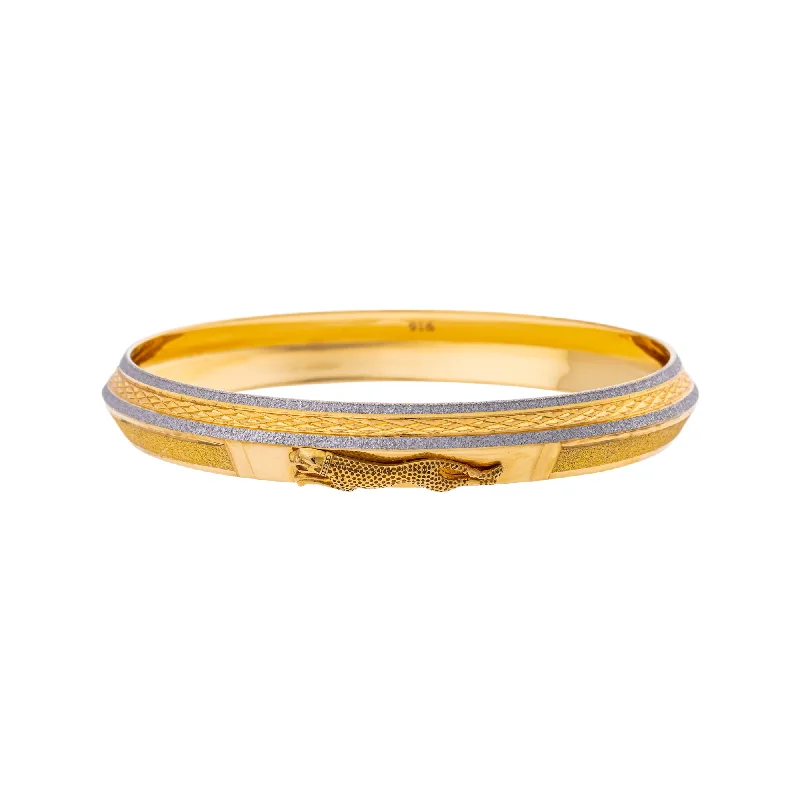 Luxury pearl bangles for special occasions-22K Yellow Gold Kada Bangle in Size 2.11 (34.5 gm)