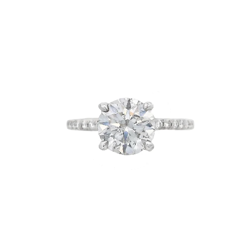 White gold engagement rings with diamonds-14K White Round Diamond 1.27Ct Solitaire Engagement Ring