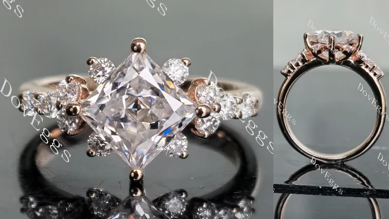 Unique engagement rings with colored stones-Doveggs side stones moissanite engagement ring