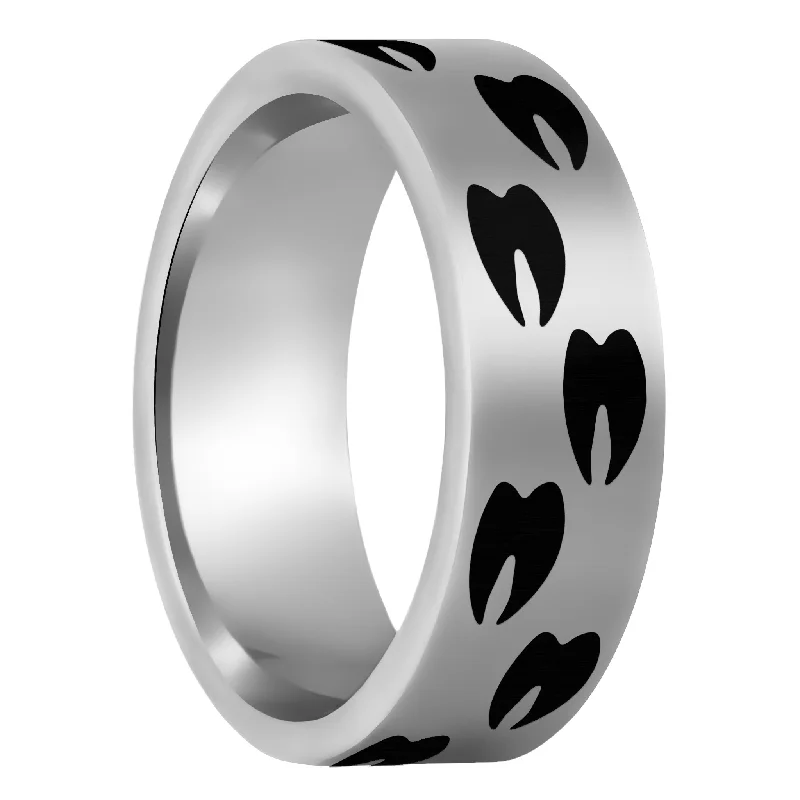 Classic wedding rings for ladies-Elk Tracks Tungsten Men's Wedding Band