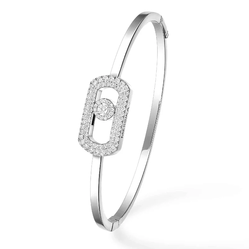 Modern bangle bracelets for women-MESSIKA So Move Pavé Diamond Bangle