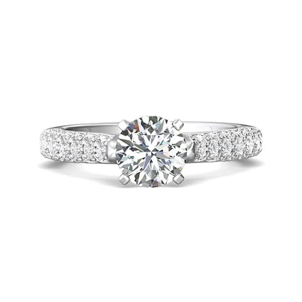 Vintage-inspired engagement rings for women-Micro Pave Diamond Engagement Ring