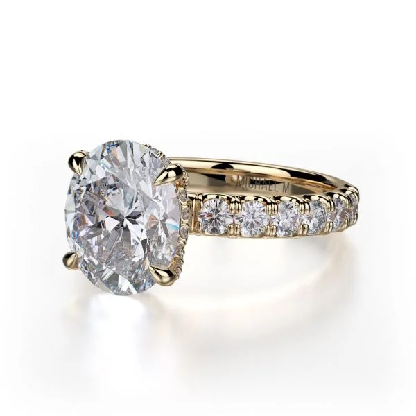 Simple and elegant engagement rings for women-MICHAEL M Crown Engagement Ring