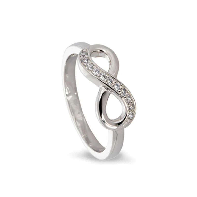 Engagement rings with princess diamonds for her-Infinity Women's Ring with Simulated Diamonds