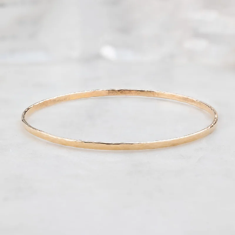 Gold-plated ladies bangles-The Hammered Stacking Bangle | Yellow Gold Filled