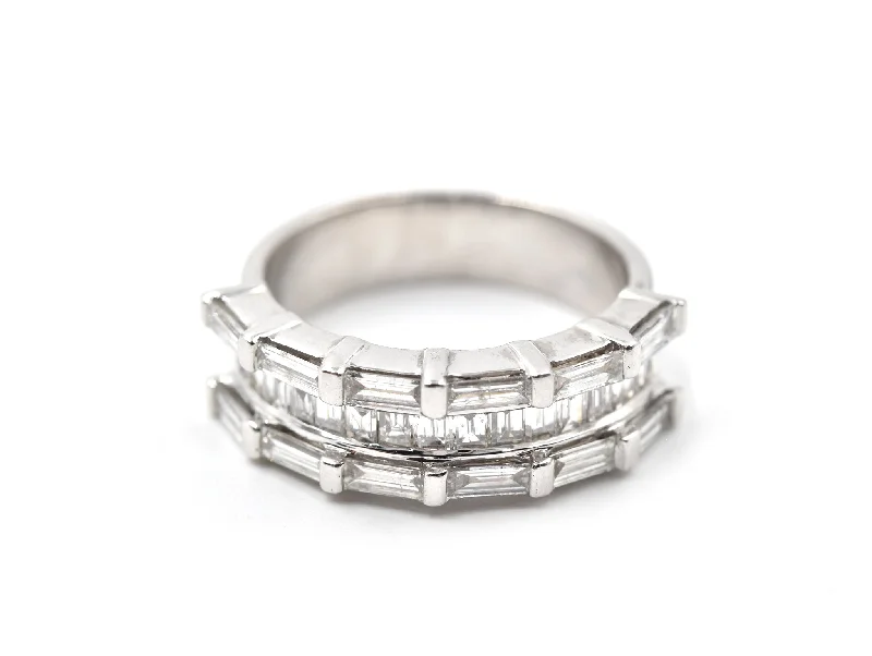 Princess cut engagement rings with diamonds-14k White Gold Diamond Band