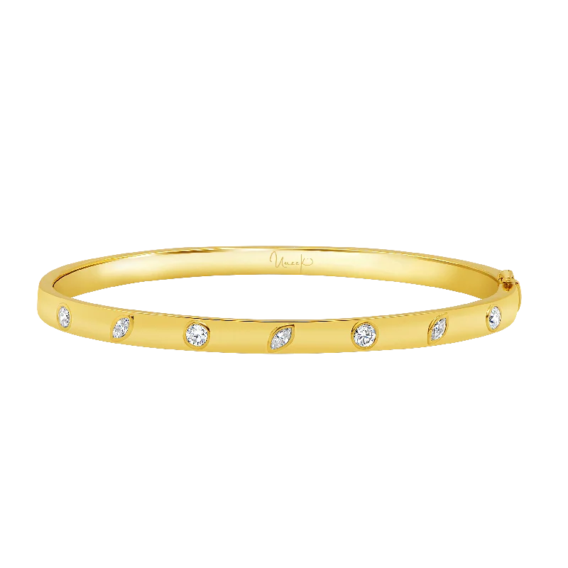 Personalized gold bangles for gifts-0.63ctw Diamond Bangle