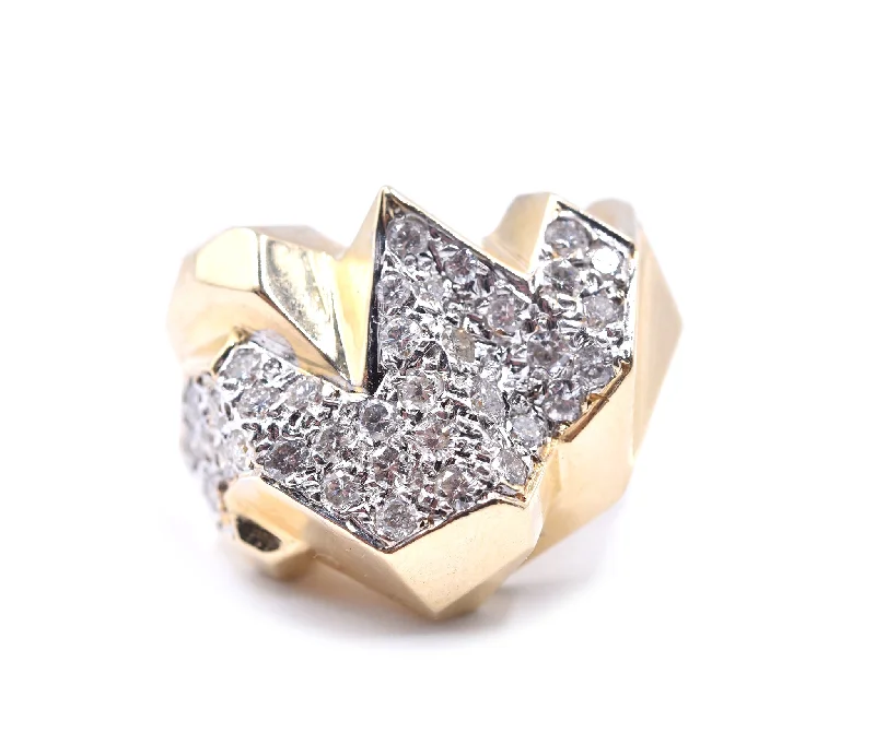 Unique engagement rings with colored stones-14k Yellow Gold Diamond Fashion Ring