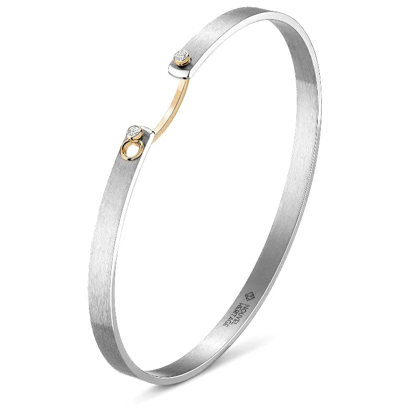 Statement bangle bracelets for women-NOUVEL HERITAGE Titanium Paris From the Sky Mood Diamond Bangle