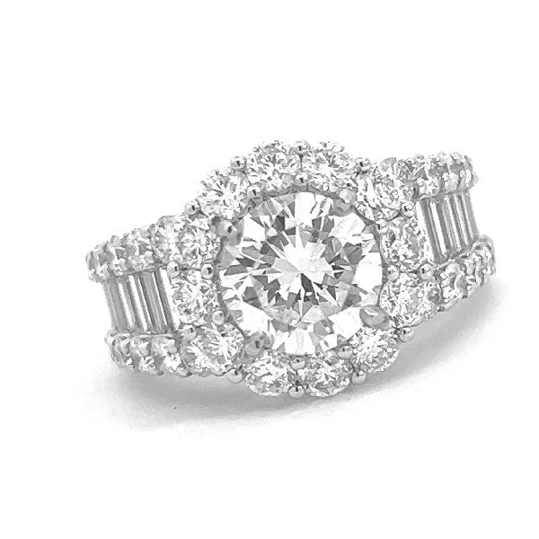 Beautiful vintage engagement rings-Diamond Halo Engagement Ring