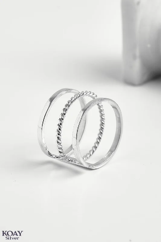 Personalized ladies rings for gifts-Triple Plain Ring (02)