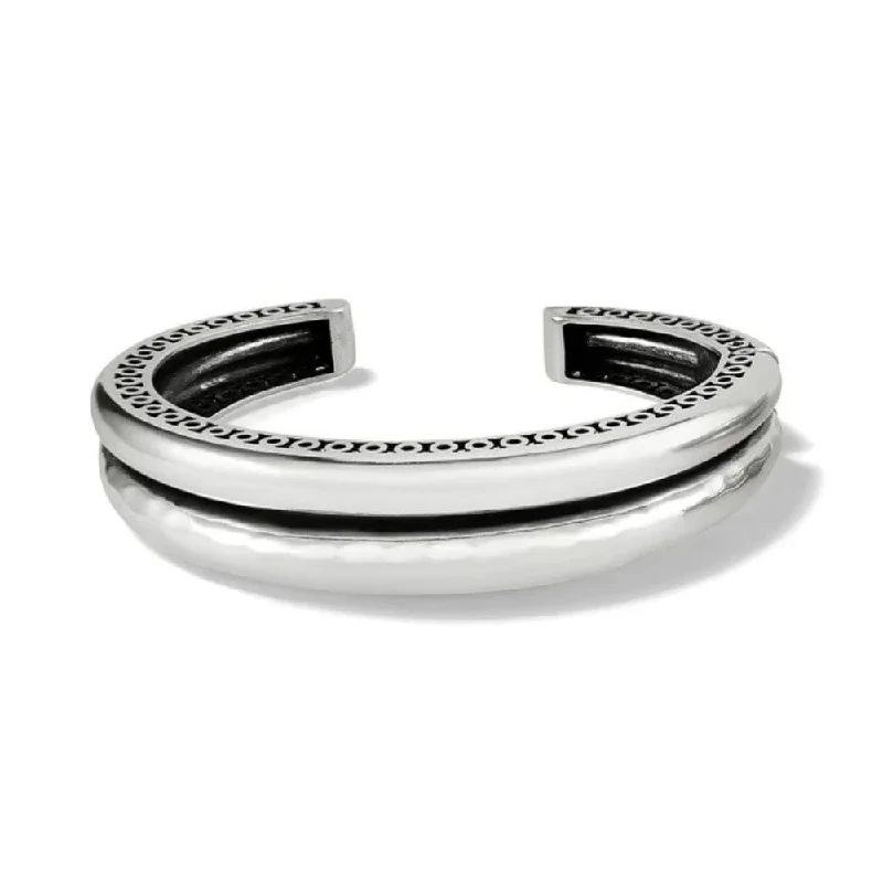 Stackable ladies bracelets for layering-Brighton Inner Circle Double Hinged Bangle