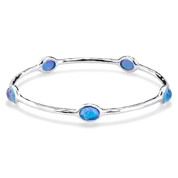 Adjustable gemstone bangles-IPPOLITA Rock Candy 5-Stone Bangle in Lapis Triplet