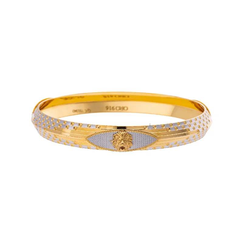 Unique gemstone bracelets for women-22K Yellow Gold Kada Bangle in Size 2.11 (39.5 gm)