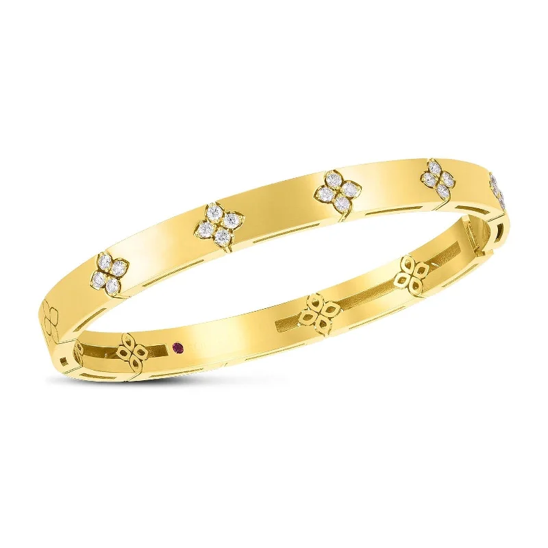 Classic bangle sets for brides-ROBERTO COIN Love in Verona Medium Diamond Bangle