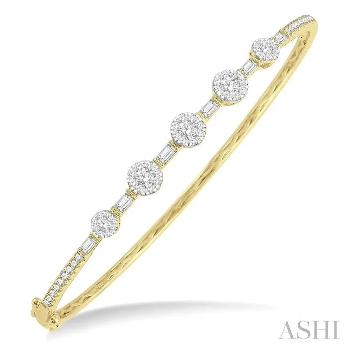 Ladies tennis bracelets with diamonds-LOVEBRIGHT DIAMOND BANGLE