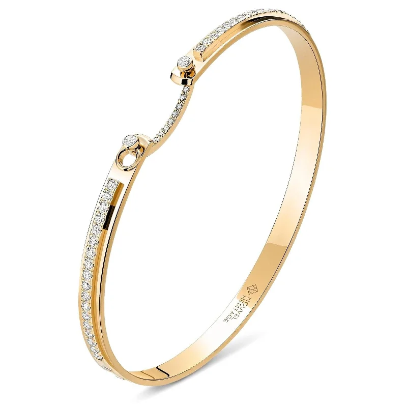 Bridal bangles with diamonds-NOUVEL HERITAGE Tuxedo Mood Diamond Bangle