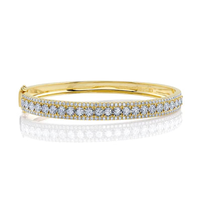 Fashionable gold bangles for casual wear-2.32ctw Diamond Bangle, Yellow Gold