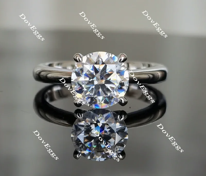 Elegant engagement rings with sapphires-Doveggs round solitaire moissanite engagement ring