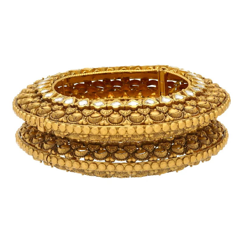 Silver bangle sets for women-22K Yellow Gold Charita Bangle Set (125.1gm)