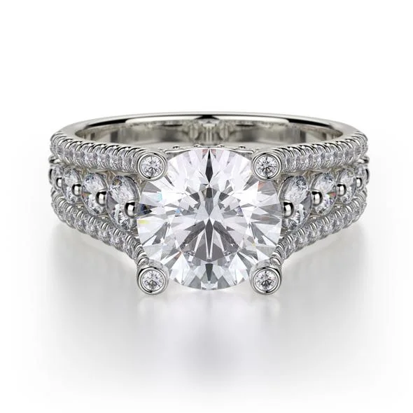 Simple solitaire diamond engagement rings-MICHAEL M Stella Engagement Ring