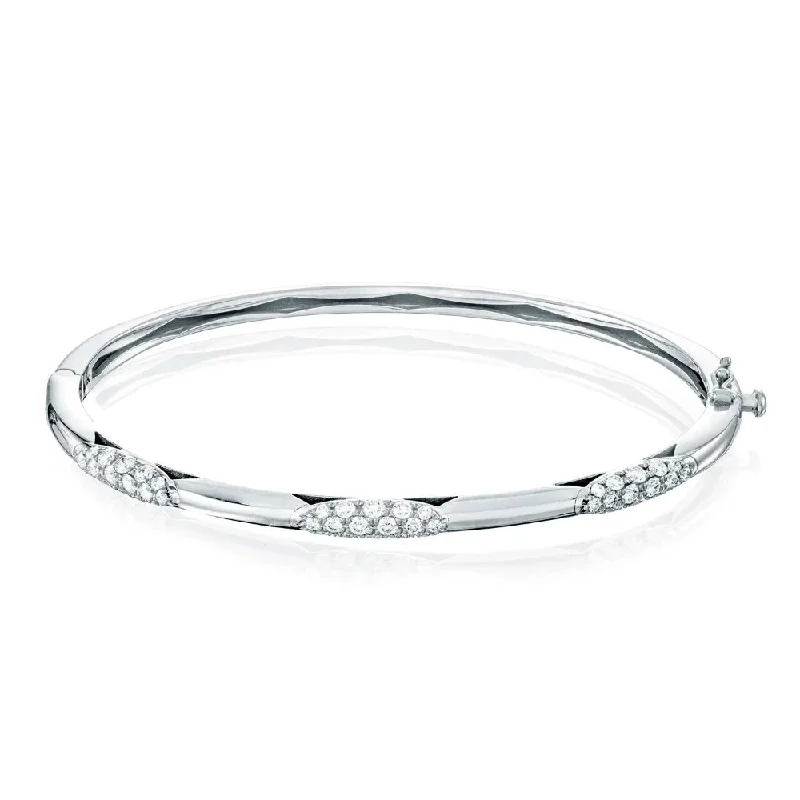 Vintage-style ladies bangles for weddings-Tacori 18k Crescent Eclipse Slim High Polish Bangle