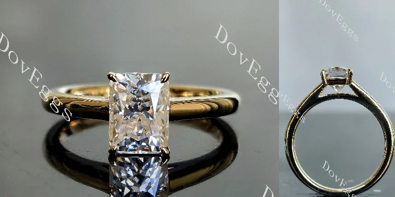 Beautiful vintage engagement rings-Doveggs radiant solitaire moissanite engagement ring