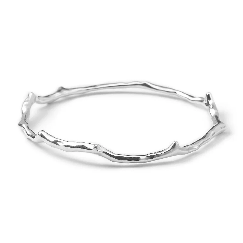 Colorful gemstone bracelets for women-Branch Bangle in Sterling Silver