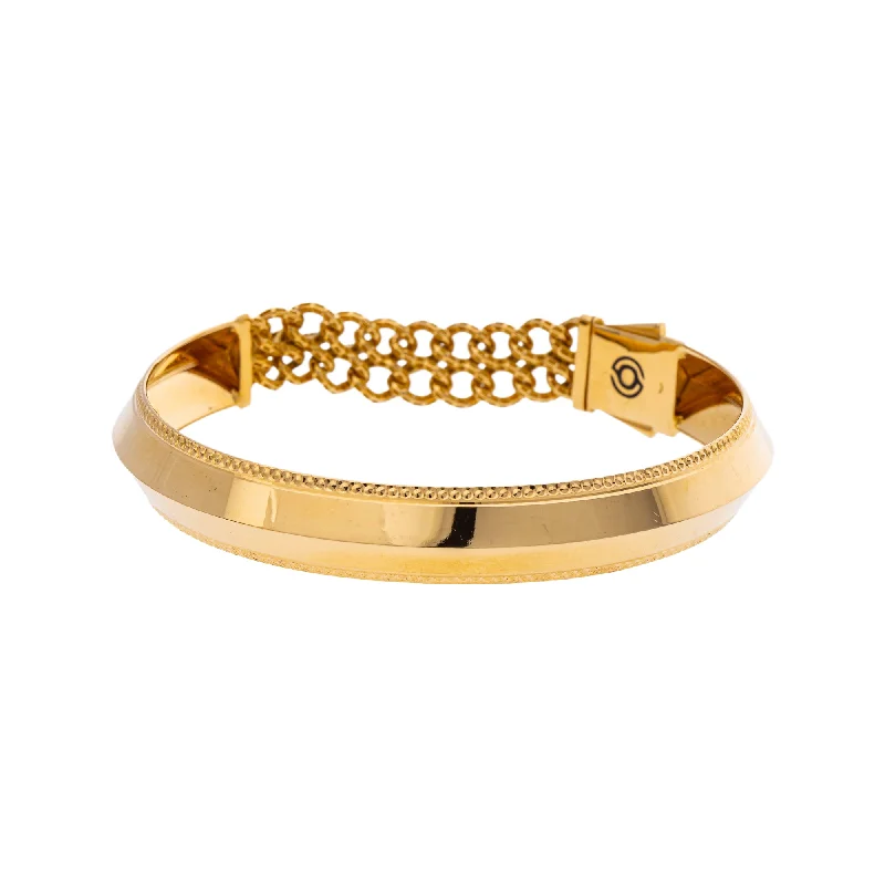 Custom design bracelets for ladies-22K Yellow Gold Kada Bangle in Size 2.6 (32.7 gm)