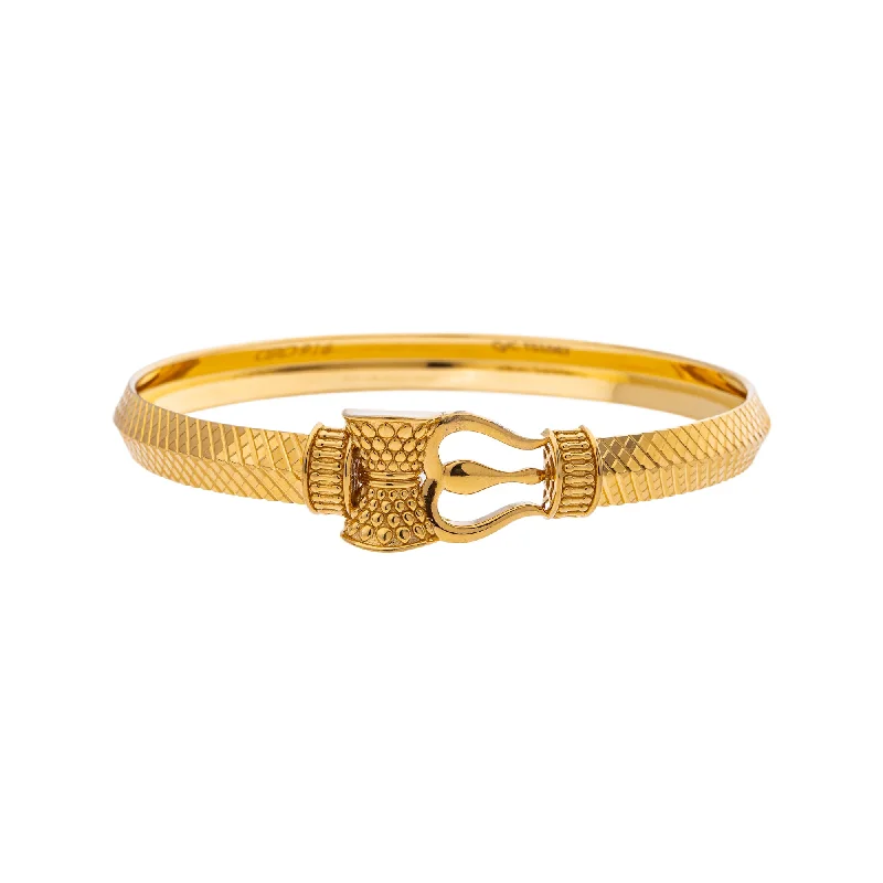 Stylish bangles with gemstones-22K Yellow Gold Kada Bangle in Size 2.6 (23.1 gm)