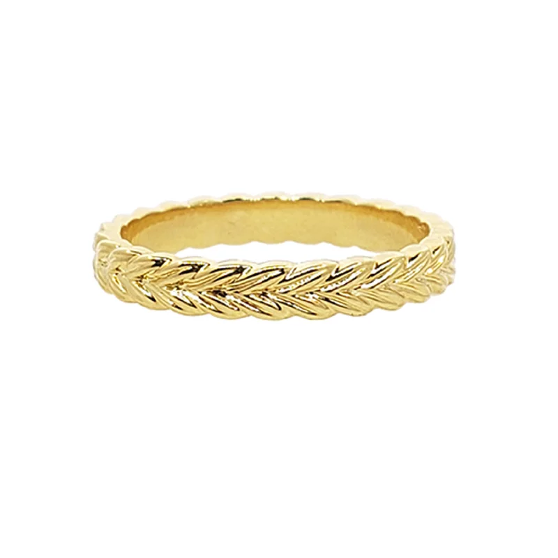 Classic silver ladies rings-Braid Band