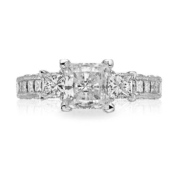 Custom-designed engagement rings for her-TACORI Platinum 3-Stone Diamond Engagement Ring