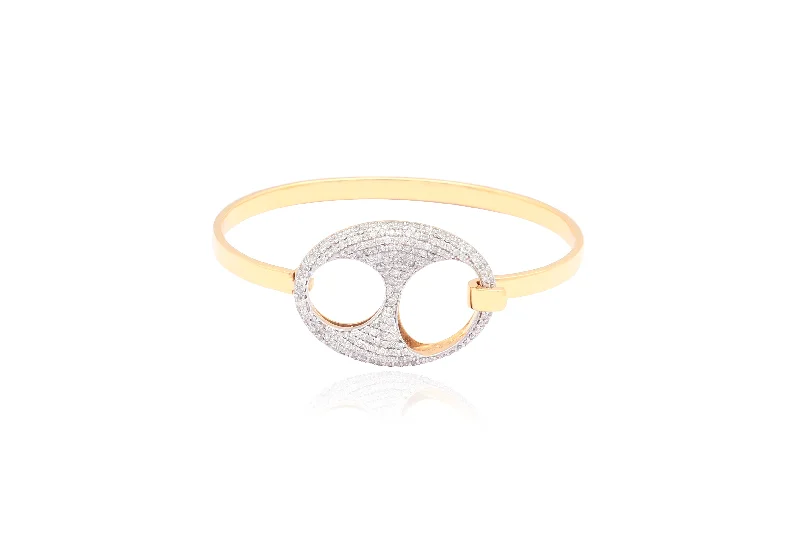 Colorful bangles for fashion-Diamond Dorado Bangle | Gold