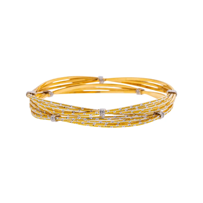 Colorful bangles for fashion-22K Yellow & White Gold Bangle Set of 2 in Size 2.8 (43 gm)