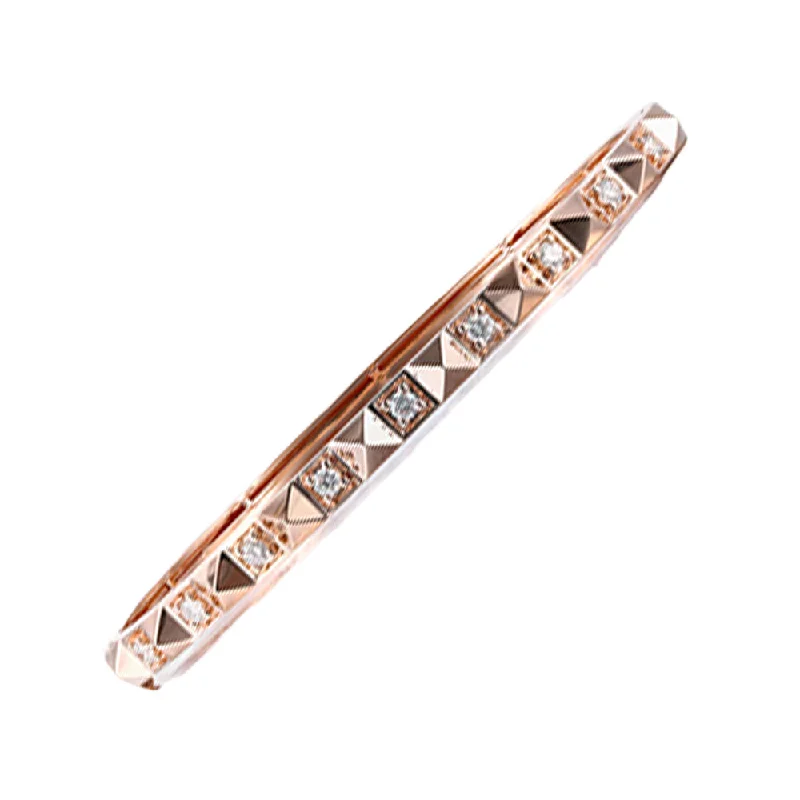 Simple bangles for everyday wear-14KT ROSE GOLD DIAMOND (3/8CTW) BANGLE