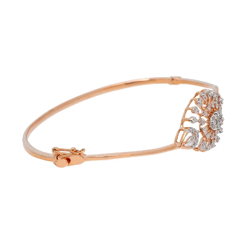 Personalized gold bangles for gifts-18K Rose Gold & 0.46ct Diamond Bangle (8.1gm)