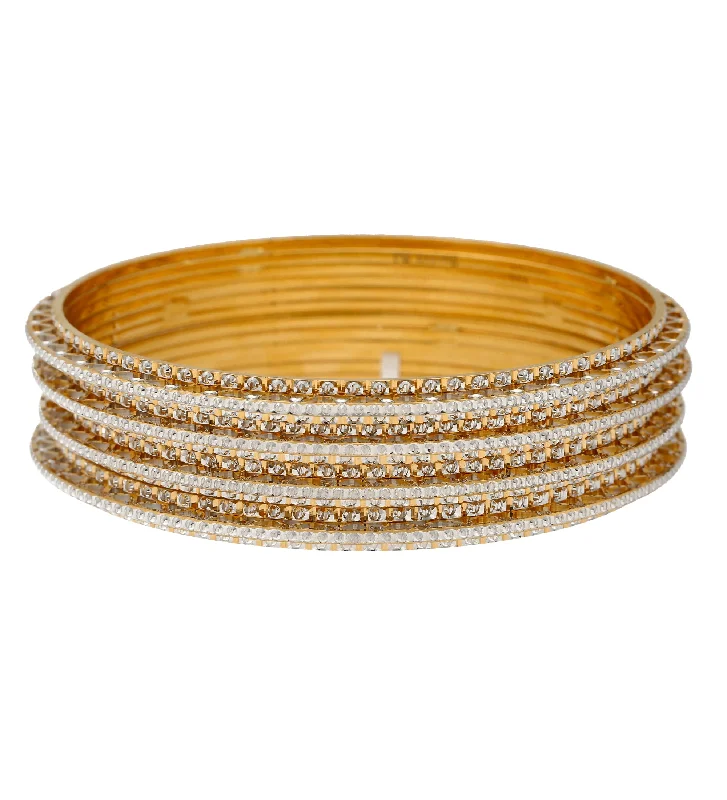 Handmade diamond bracelets for women-22K Yellow Bangle Set of 4 (127.7gm)