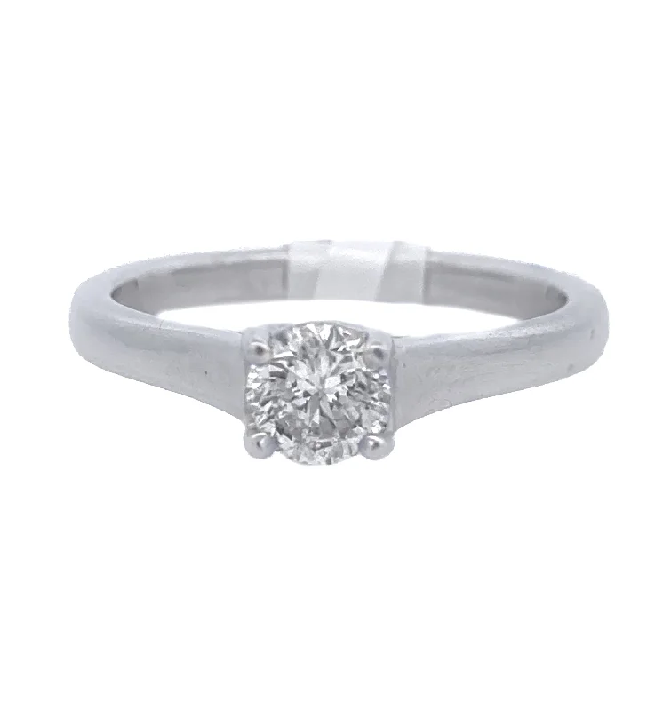 Stunning engagement rings with princess cut-14K White Round Diamond 0.50Ct Solitaire Engagement Ring