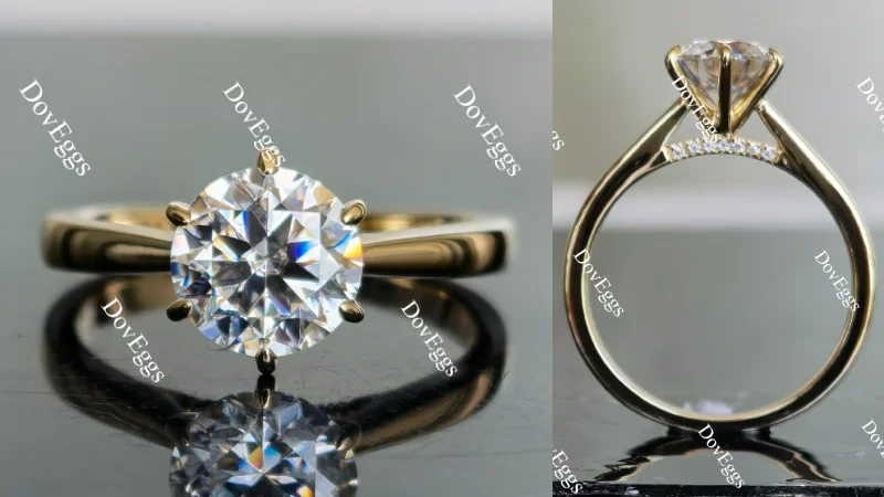 Luxury engagement rings with diamonds and gold-Doveggs solitaire moissanite engagement ring