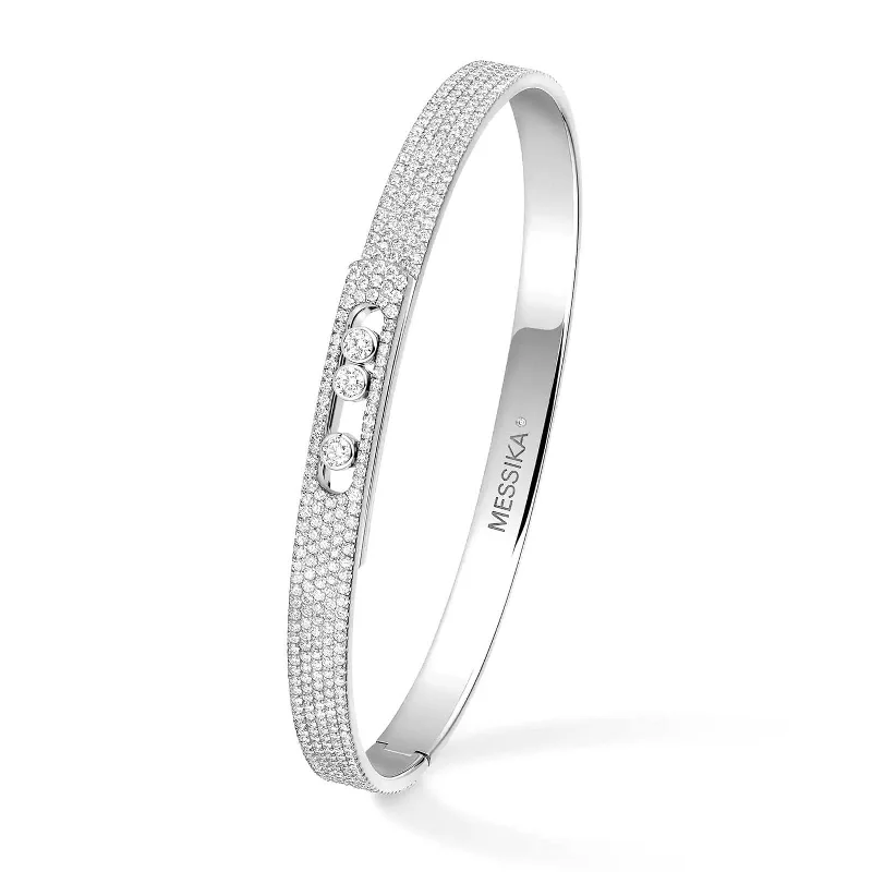 Designer ladies bracelets with diamonds-MESSIKA Move Noa Small Full Pave Bangle