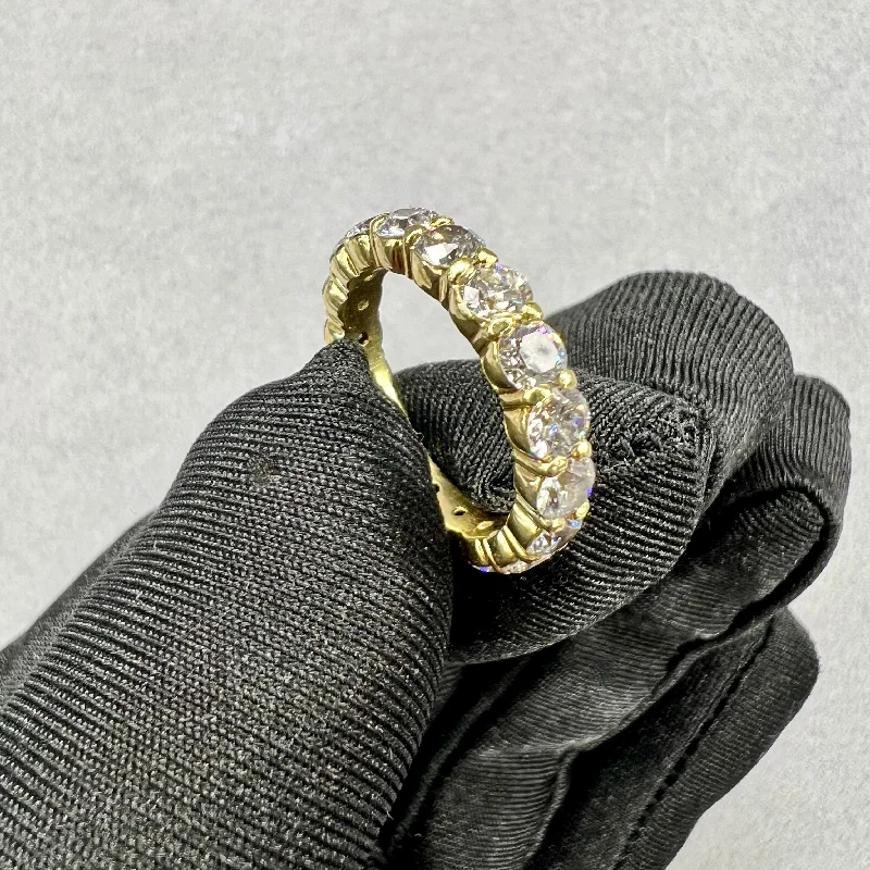 Engagement rings with modern minimalist bands-18kt Yellow Gold Diamond Eternity 3.40ctw G Vs2