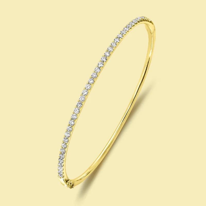 Unique bracelets with gemstones for fashion-The Ace Essential, Classic Diamond Bangle