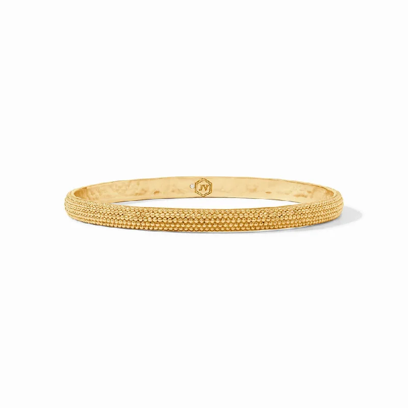 Gold bangles for casual wear-Julie Vos Beaded Eternity Bangle