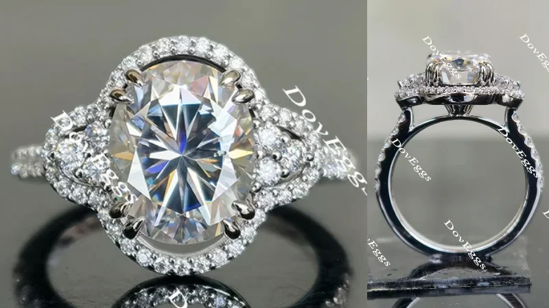 Engagement rings with large center stones-Doveggs floral moissanite engagement ring for women