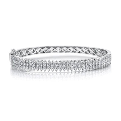 Personalized ladies bangle bracelets-2.55ctw Diamond Bangle