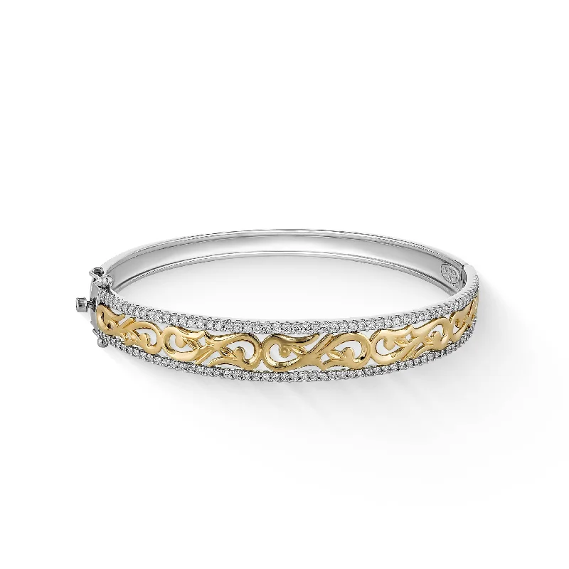 Ladies tennis bracelets with diamonds-Nalani Hinged Bangle