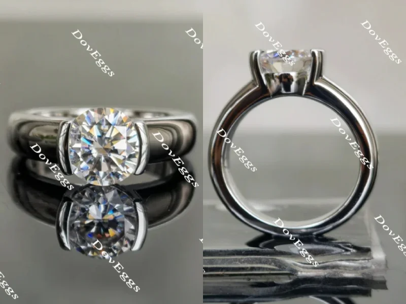 Unique engagement rings with unusual diamond shapes-Doveggs solitaire moissanite engagement ring