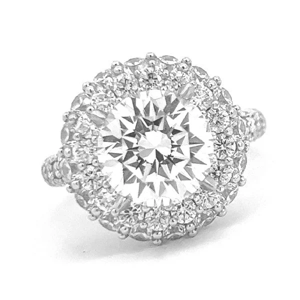 Affordable engagement rings for first-time buyers-Double Halo Engagement Ring