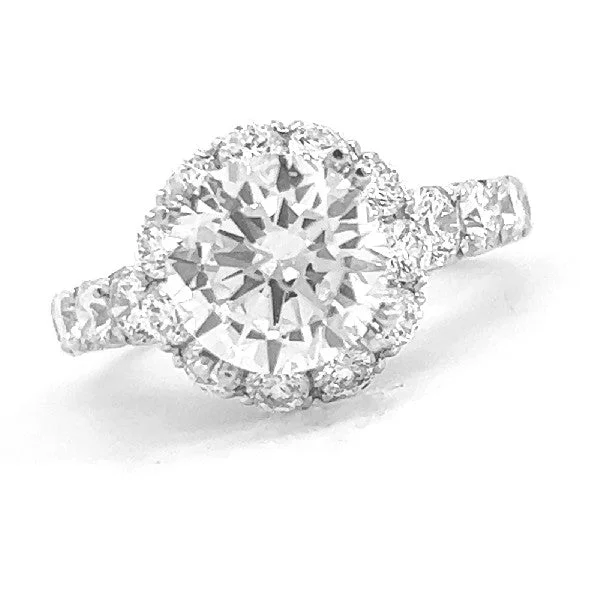 Vintage-style engagement rings with antique design-Diamond Halo Engagement Ring